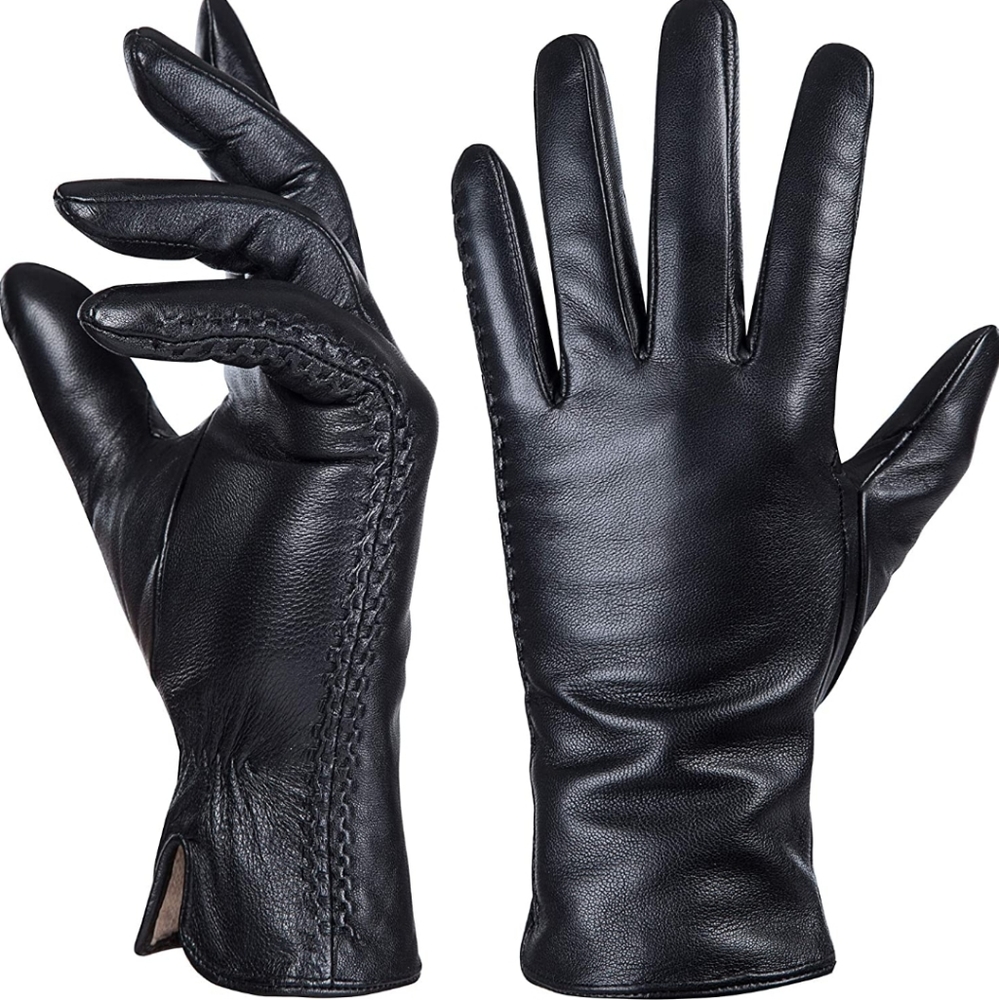 🆕️ Genuine Sheepskin Leather Winter Gloves Black 